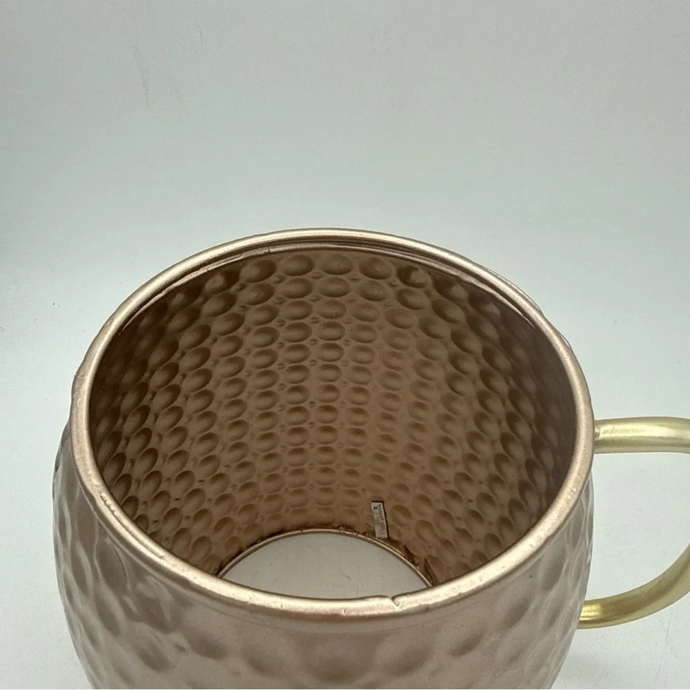 Pink Zebra hammered Copper Cheers cutout Mug Accent warmer Shade W/ Handle